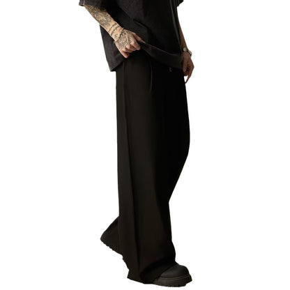 Men's Polyester Vertical Tube Wide-leg Pants