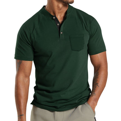 Men's Short Sleeve Button Pocket