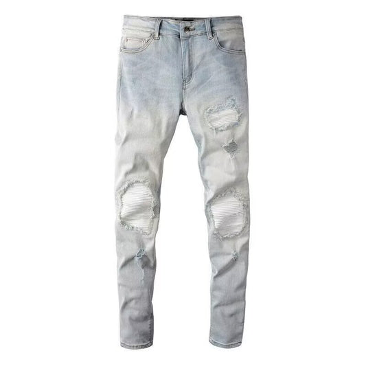 Hole Patch Jeans Fashion Brand Stretch Slim