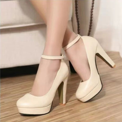 Ladie's Chunky Heel High Heels