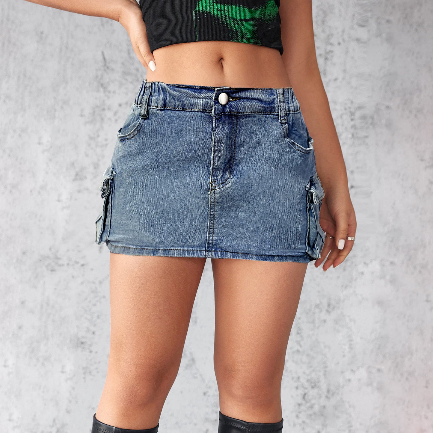 Stretch Slim-fitting Workwear Pocket Skirt