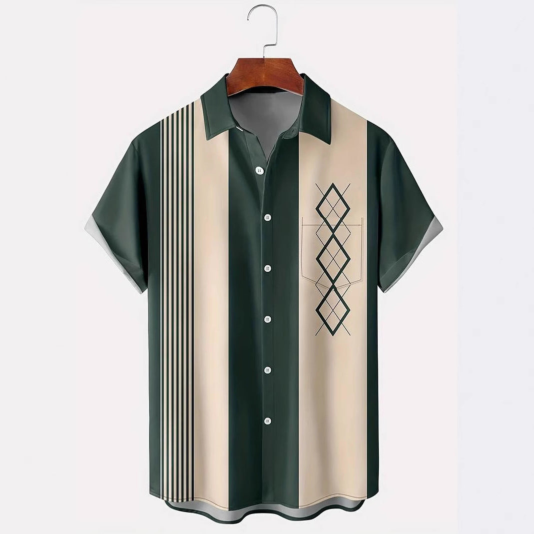 Color Loose Short-sleeved Shirt Lapel