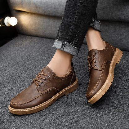 Handsome Lace Up Black Leather Shoes Men