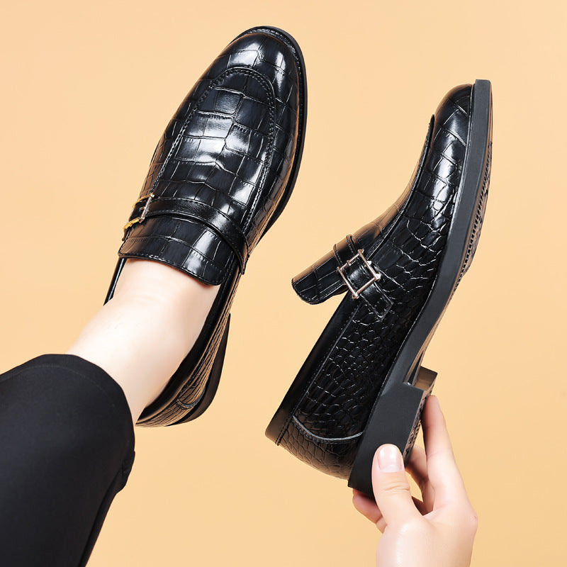 Men's Leather Shoes Crocodile Pattern