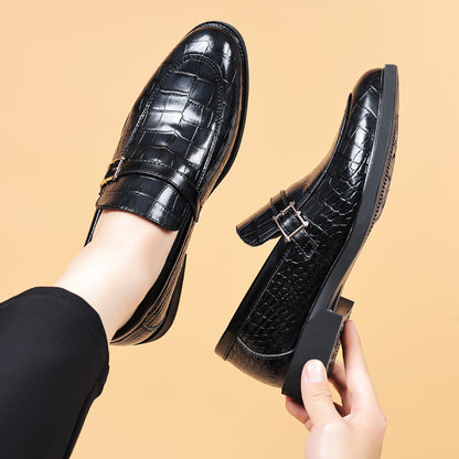Men's Leather Shoes Crocodile Pattern
