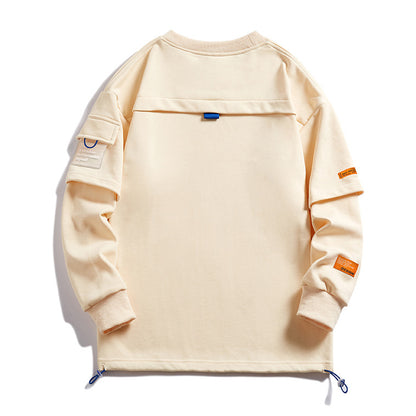 Long Sleeve Round Neck Lazy Style Sweatshirt