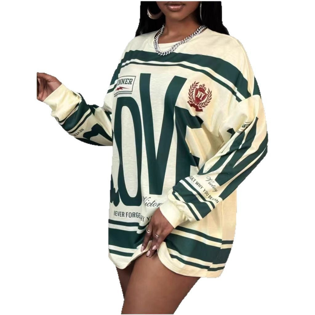 Ladie's Lazy Loose Long Sleeve Tops