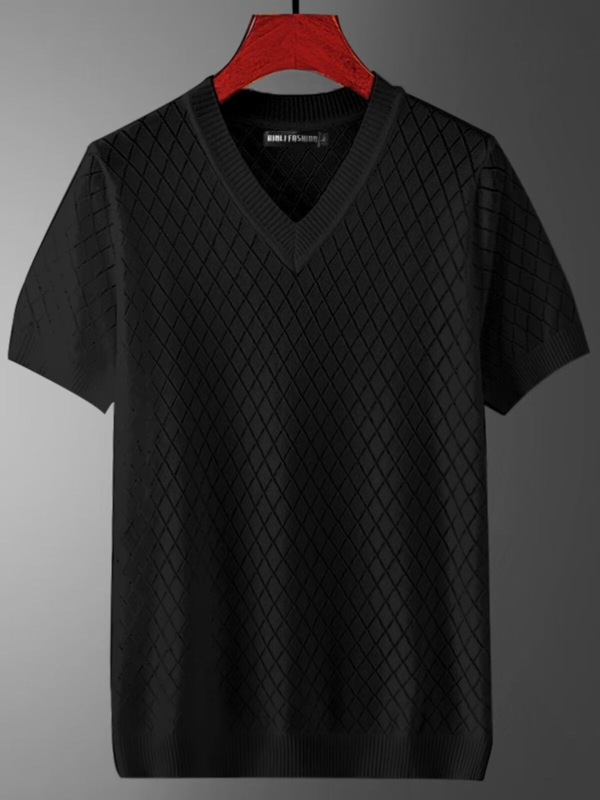 Men's Ice Silk Cut-out V-neck T-shirt
