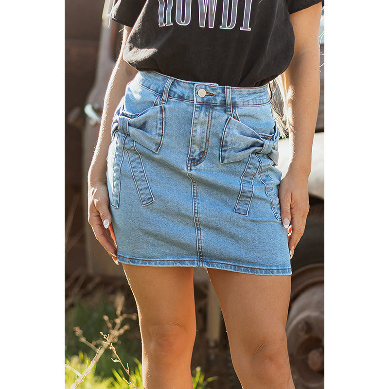 Trendy High Waist Denim Skirt