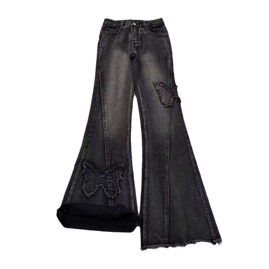 Elastic Plus Size Denim Flared Jeans