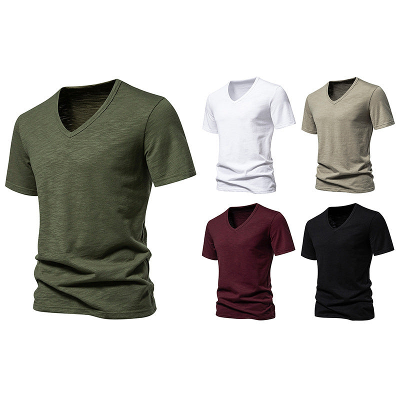 Men's Slub Cotton Bottoming T-Shirt