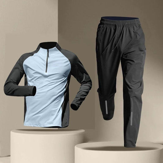 Half Zipper Training Long Sleeve Trousers Suit