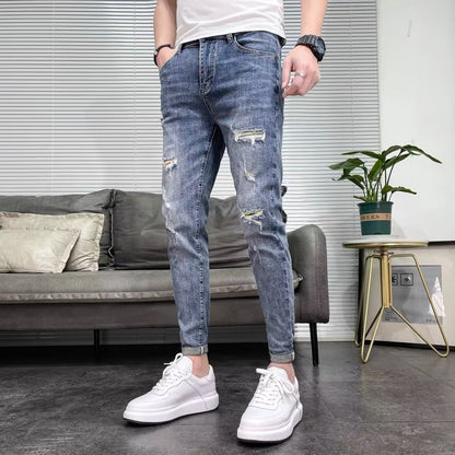Men's Fashion Ripped Skinny Jeans