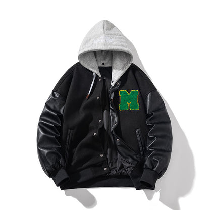 Men's Woolen Jacket Coat Hooded