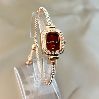 Fashion Diamond Bracelet Small Square Watch