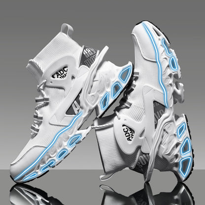 High-top Shock-absorbing Running Mesh Sneaker
