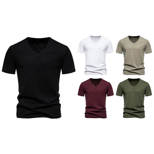 Men's Slub Cotton Bottoming T-Shirt