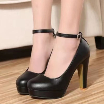 Ladie's Chunky Heel High Heels
