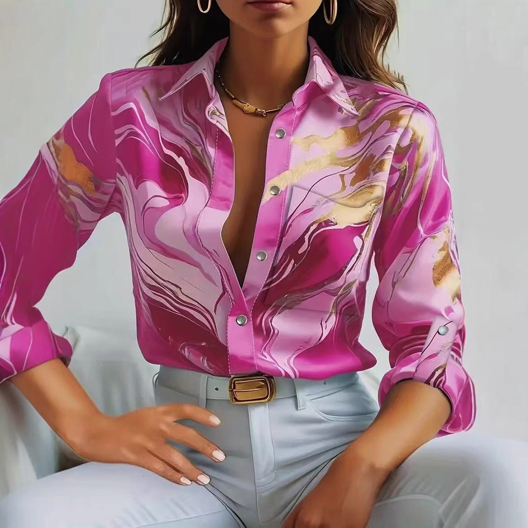 Fashion Casual Loose Button Long Sleeve Shirt