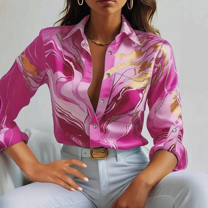 Fashion Casual Loose Button Long Sleeve Shirt