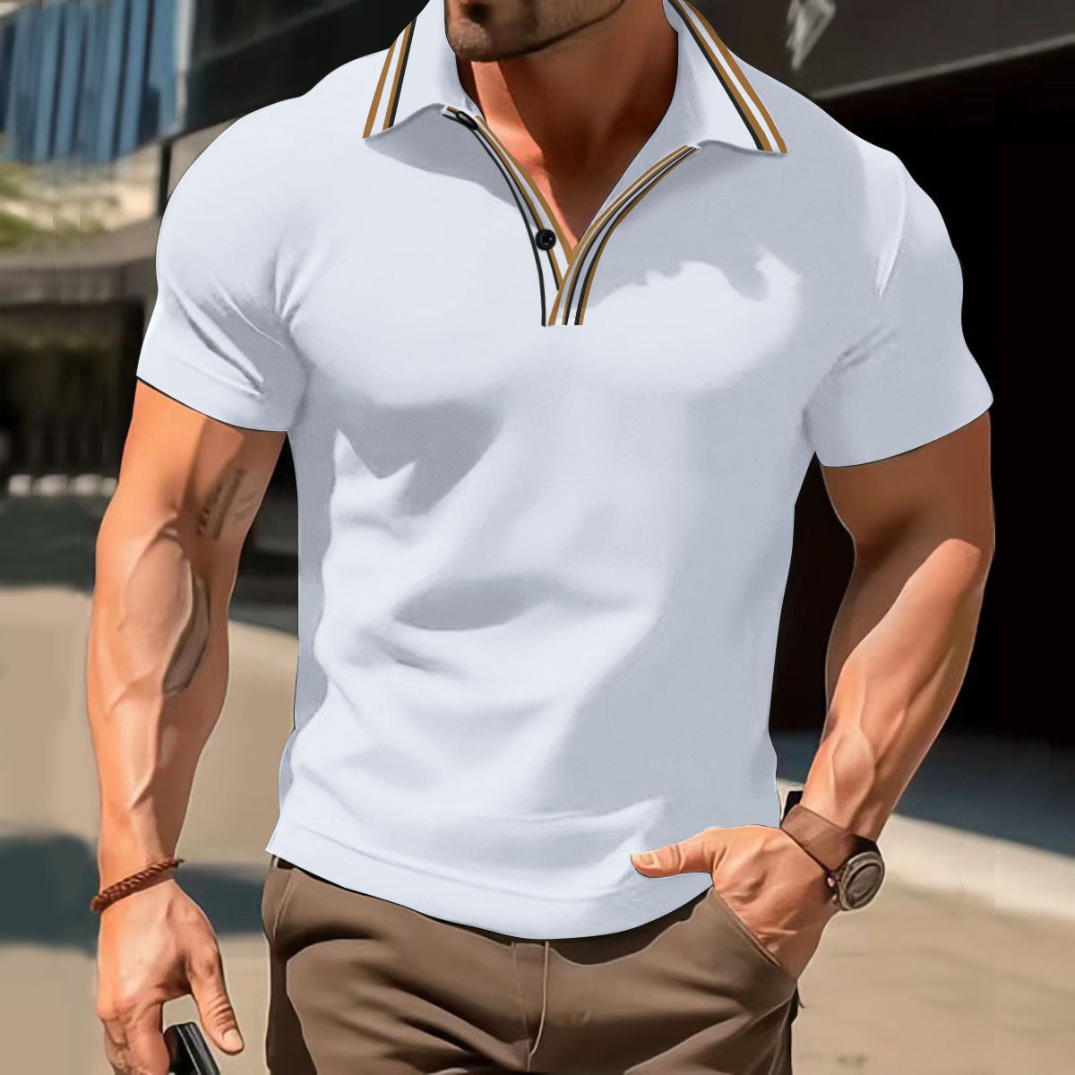 Men's Loose Color Short-sleeved T-shirt