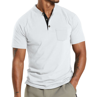 Men's Short Sleeve Button Pocket