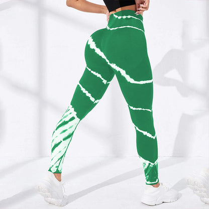 Tie-dye Stripes Seamless Fitness Pants