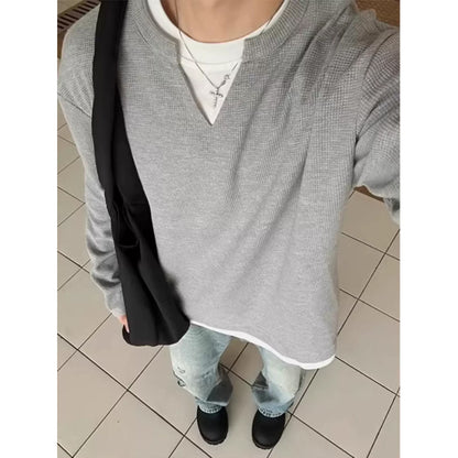 Capless Round Neck Two-piece Sweatshirts