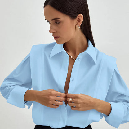 Right-angle Shoulder Slimming Shirt Stitching Sense