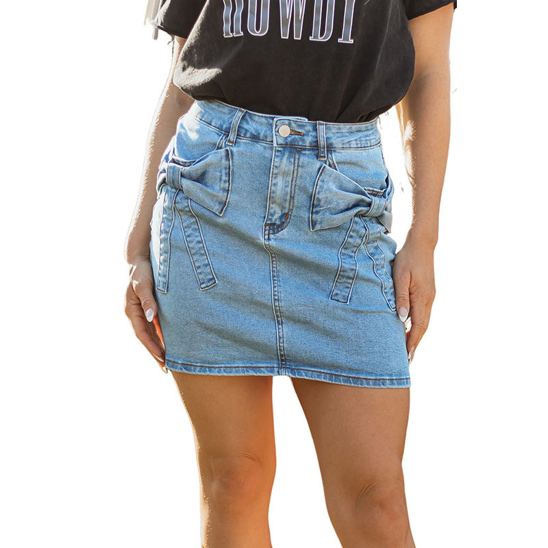 Trendy High Waist Denim Skirt