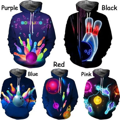 Bowling Men's Casual Hooded Sweater