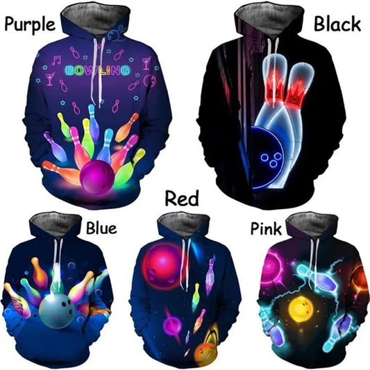 Bowling Men's Casual Hooded Sweater