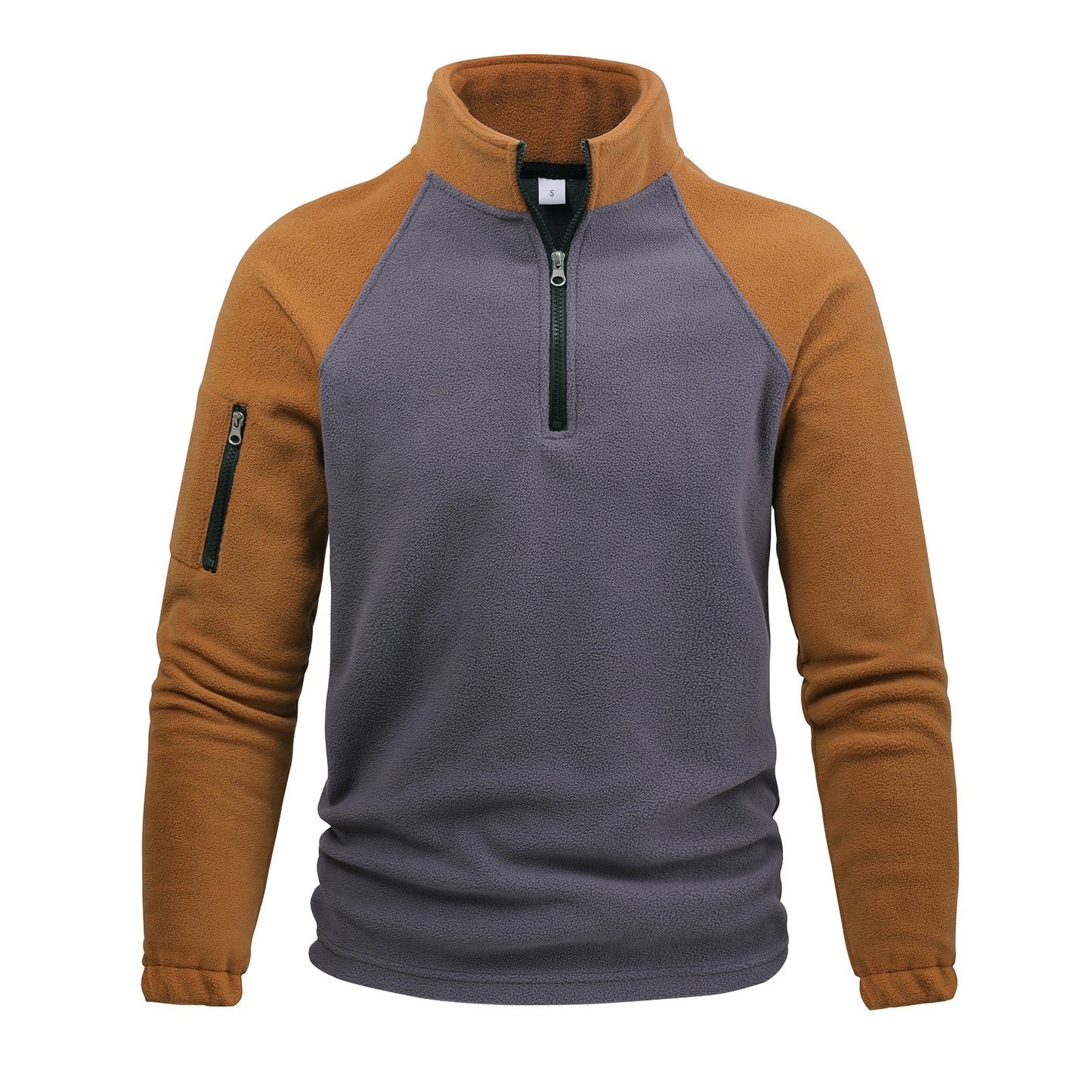 Pullover Stitching Zipper Men Sweatshirt