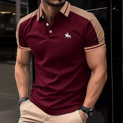 Men's Daily Lapel Short Sleeve T-Shirt