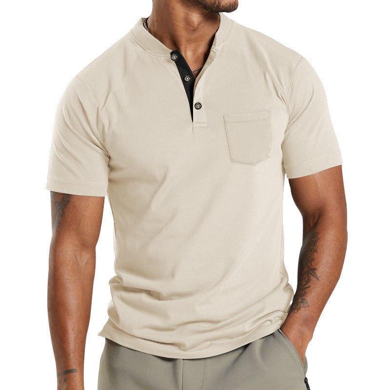 Men's Short Sleeve Button Pocket