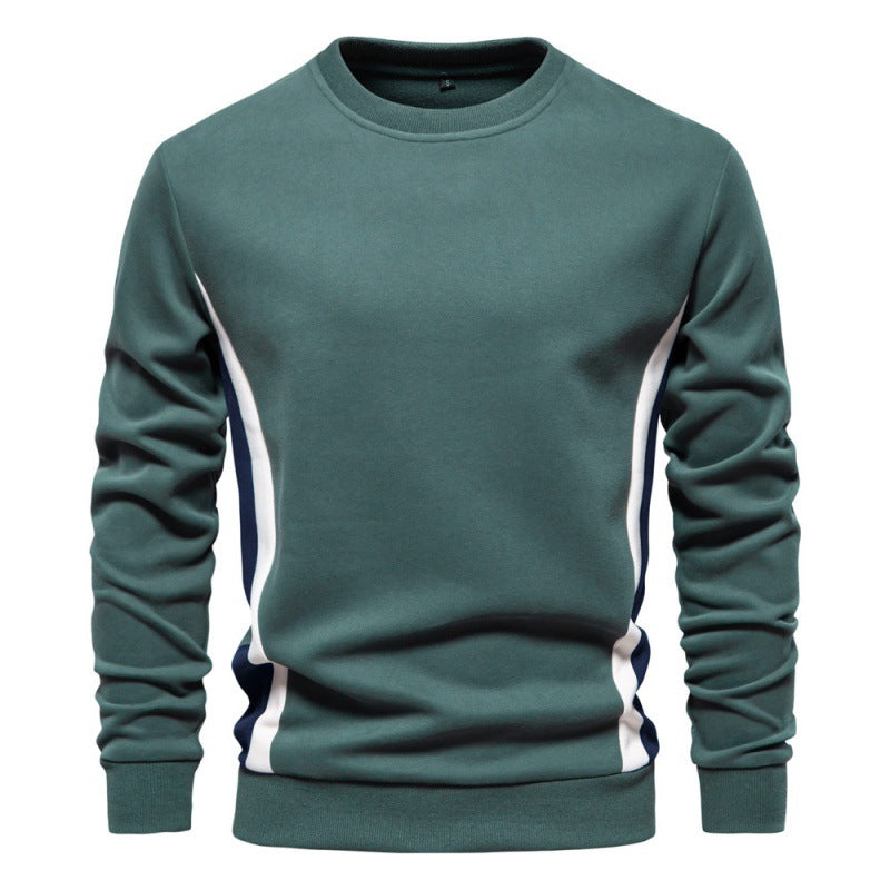 Men Slim Fit Long Sleeves Patchwork Sweatshirt