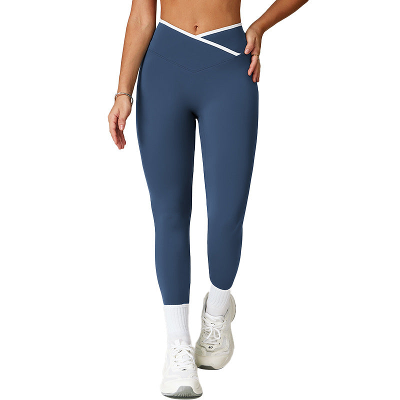 Skinny Fitness Pants Cross High Waist