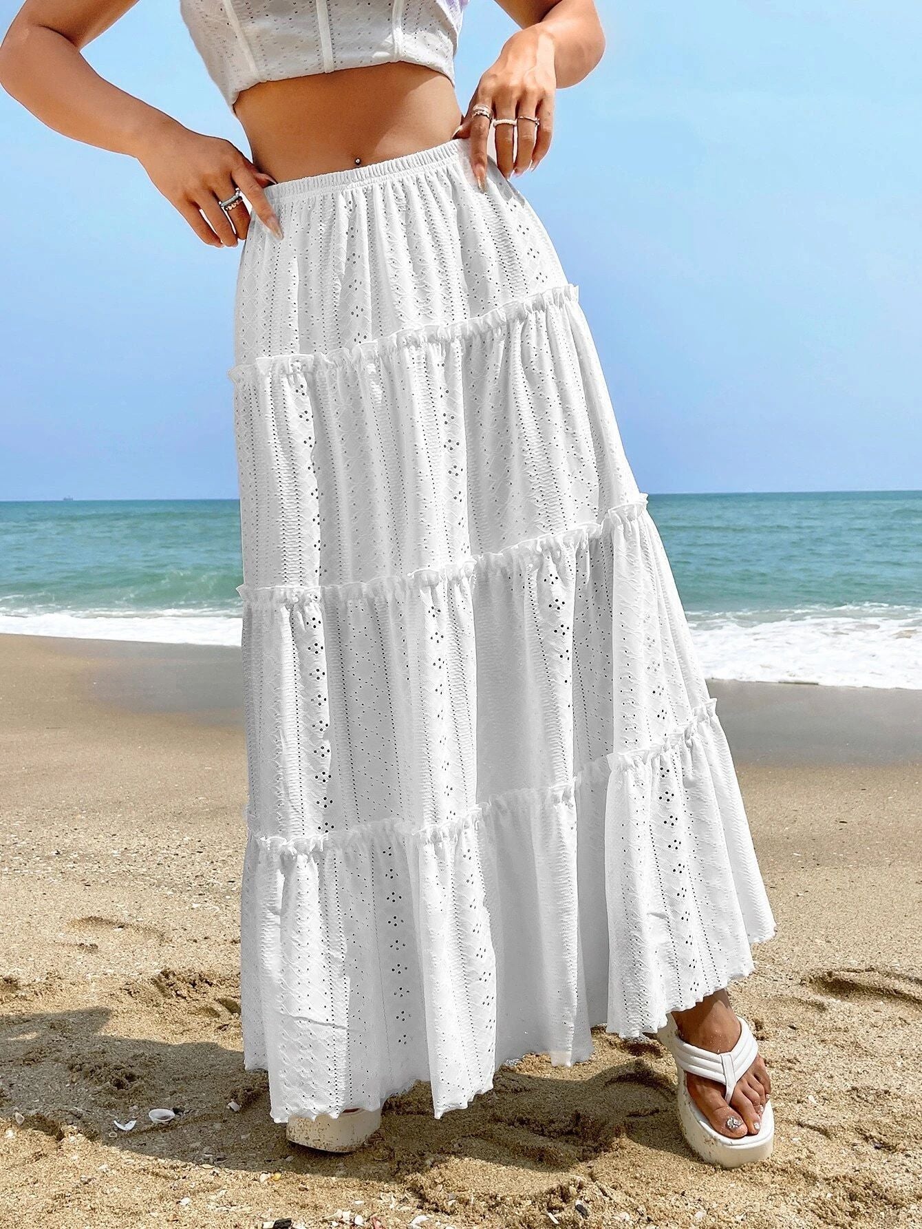 Women's Waist Mid-length Stitching Skirt