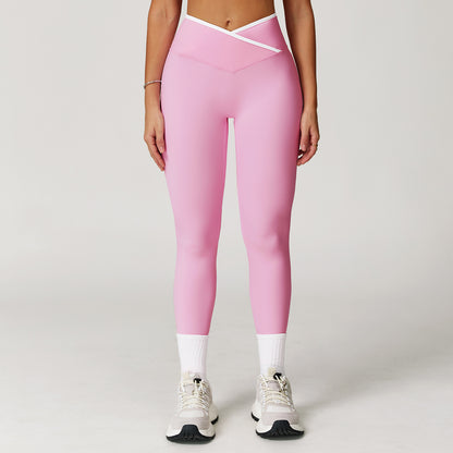 Skinny Fitness Pants Cross High Waist