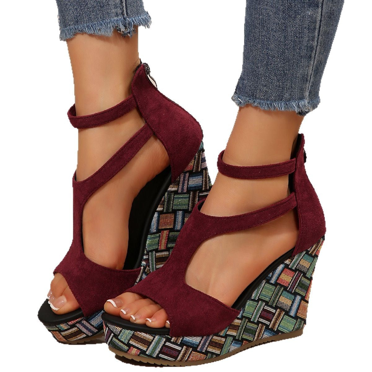 Women's Ankle-strap Buckle Hemp-soled Sandals