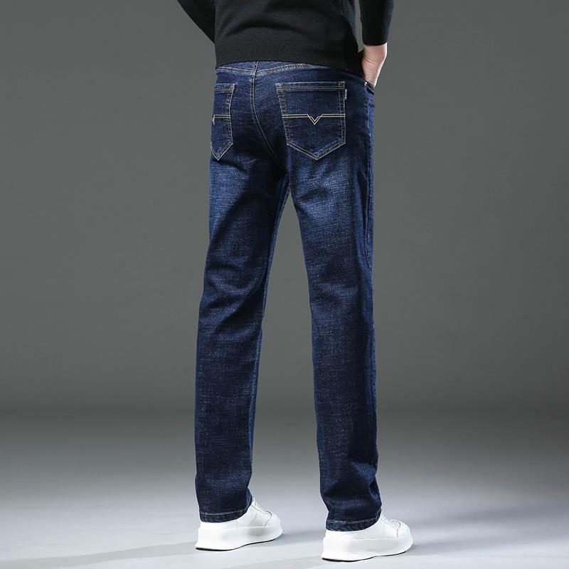 Men Straight Loose Elastic Jeans