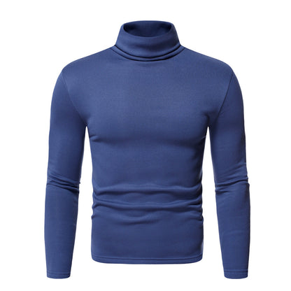 Men's Fur Pullover High Collar T-shirt