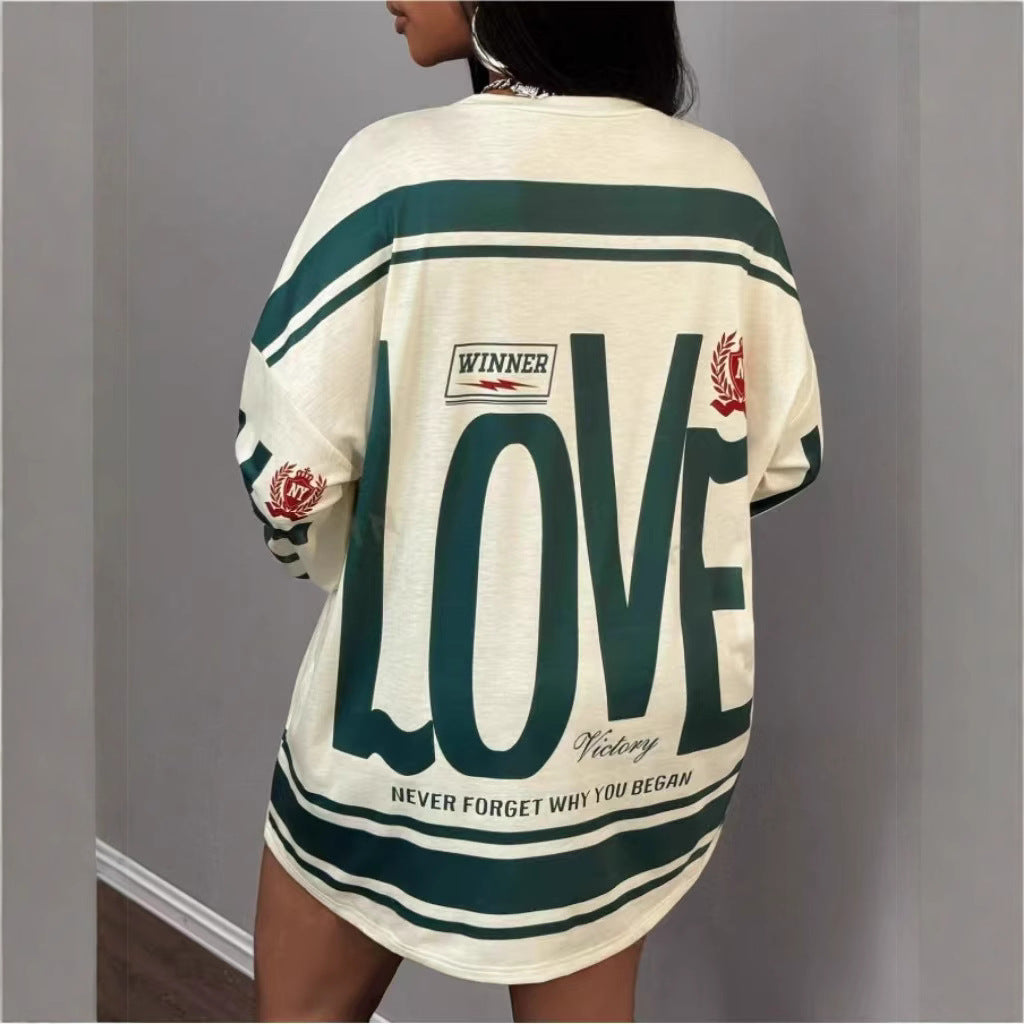 Ladie's Lazy Loose Long Sleeve Tops