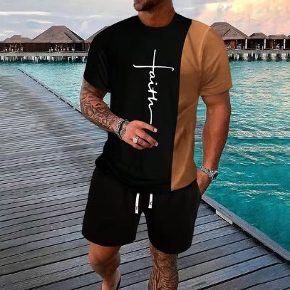 Men's Short Sleeve Shorts Suit