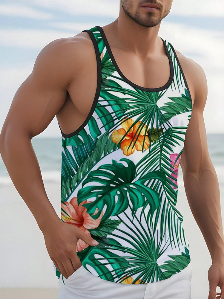 Men's Sleeveless T-shirt Hawaiian Style