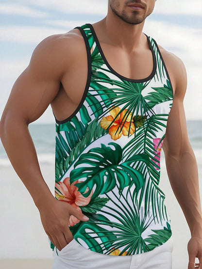Men's Sleeveless T-shirt Hawaiian Style