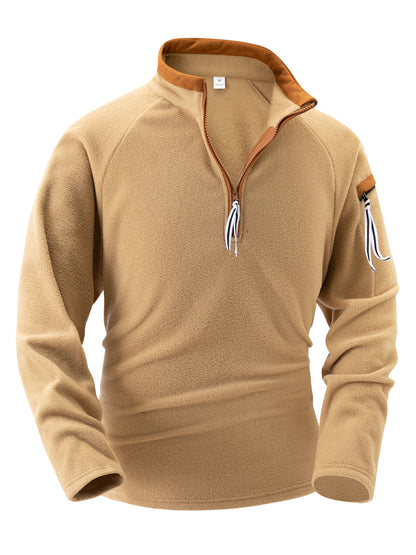Men Stand Half Zip Long Sleeve Sweatshirts