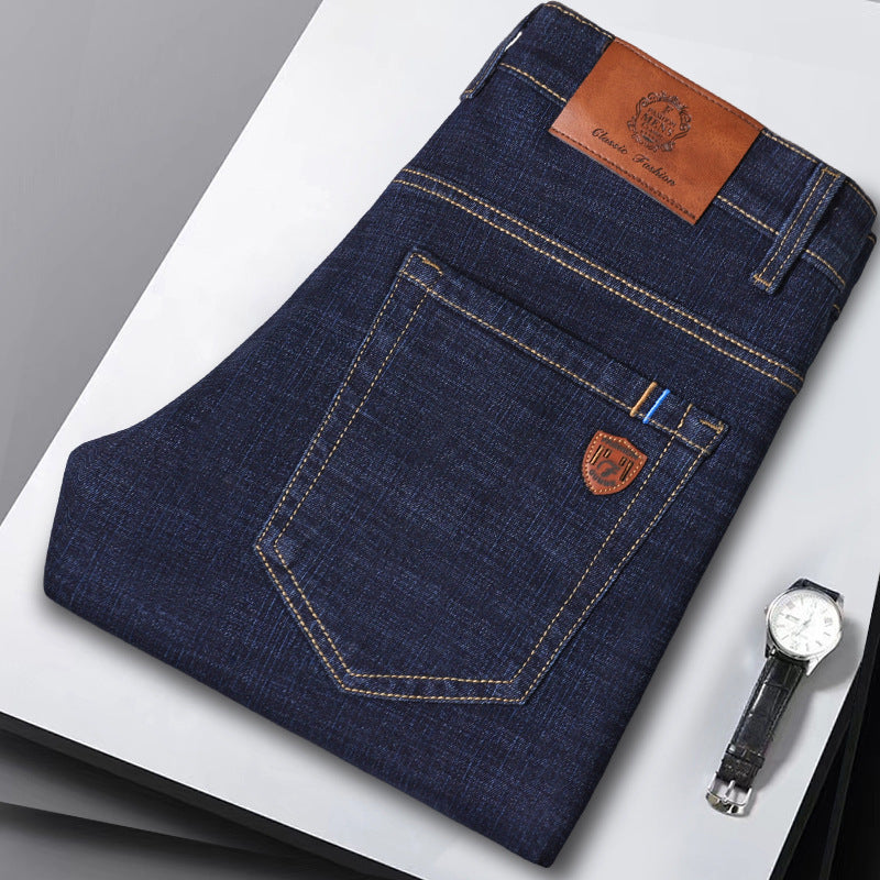 Loose Elastic Middle-aged Jeans