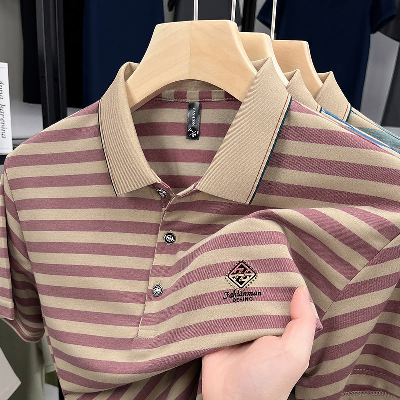 Striped Men's Short Sleeve T-Shirt