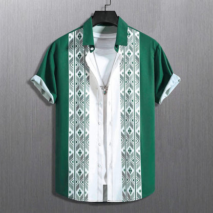 Color Loose Short-sleeved Shirt Lapel